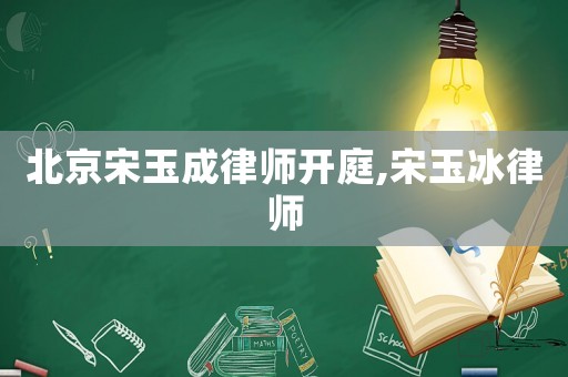 北京宋玉成律師開庭,宋玉冰律師