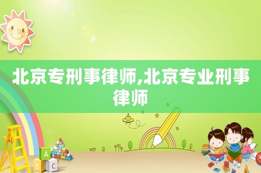 北京專刑事律師,北京專業刑事律師