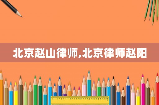 北京趙山律師,北京律師趙陽