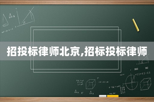 招投標(biāo)律師北京,招標(biāo)投標(biāo)律師