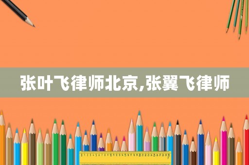 張葉飛律師北京,張翼飛律師