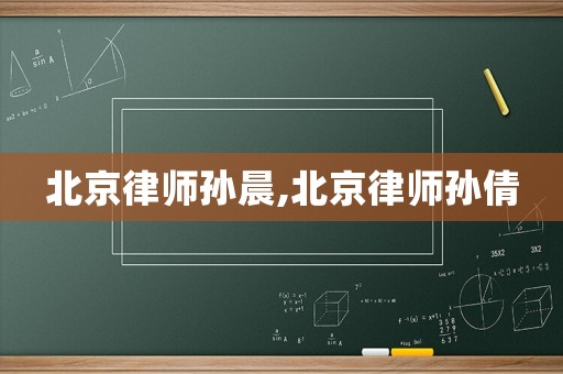 北京律師孫晨,北京律師孫倩