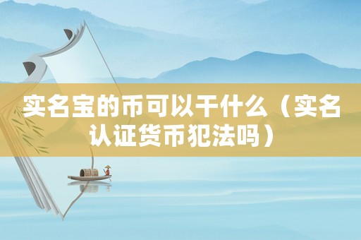 實名寶的幣可以干什么（實名認證貨幣犯法嗎）