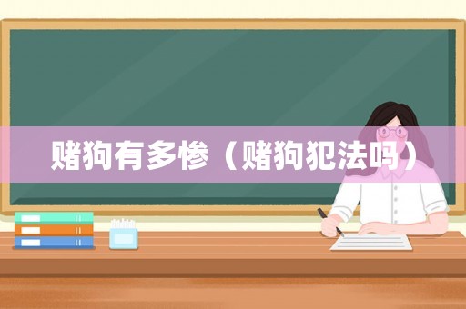 賭狗有多慘（賭狗犯法嗎）
