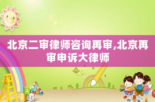 北京二審律師咨詢再審,北京再審申訴大律師