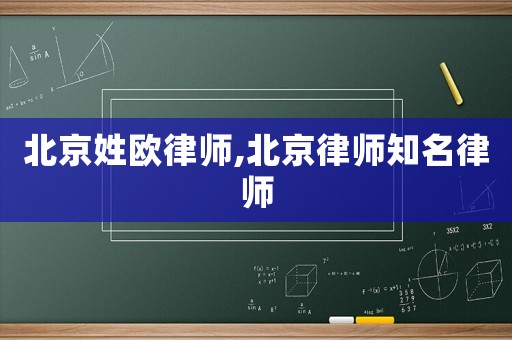 北京姓歐律師,北京律師知名律師