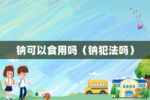 鈉可以食用嗎（鈉犯法嗎）