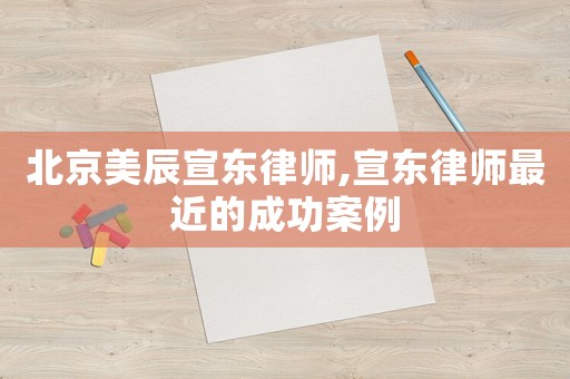 北京美辰宣東律師,宣東律師最近的成功案例