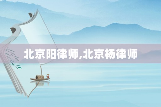 北京陽律師,北京楊律師