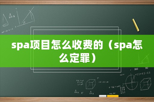 spa項目怎么收費的（spa怎么定罪）