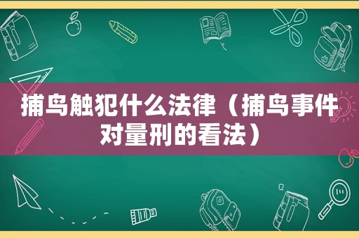 捕鳥觸犯什么法律（捕鳥事件對量刑的看法）