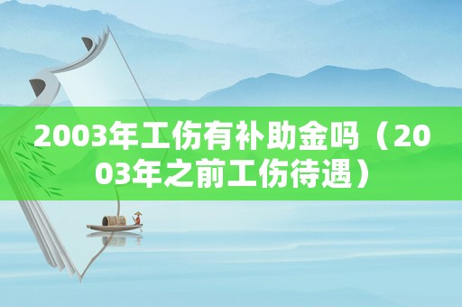 2003年工傷有補助金嗎（2003年之前工傷待遇）