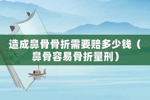 造成鼻骨骨折需要賠多少錢（鼻骨容易骨折量刑）