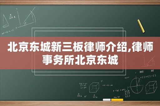 北京東城新三板律師介紹,律師事務(wù)所北京東城
