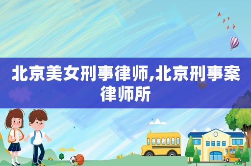 北京美女刑事律師,北京刑事案律師所