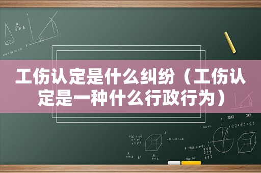 工傷認定是什么糾紛（工傷認定是一種什么行政行為）