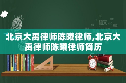 北京大禹律師陳曦律師,北京大禹律師陳曦律師簡(jiǎn)歷
