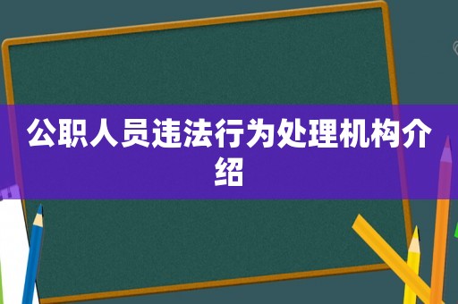 公職人員違法行為處理機(jī)構(gòu)介紹