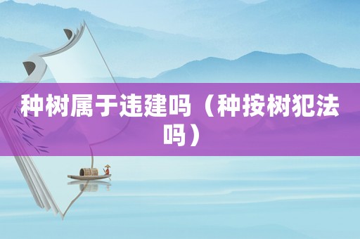 種樹屬于違建嗎（種按樹犯法嗎）