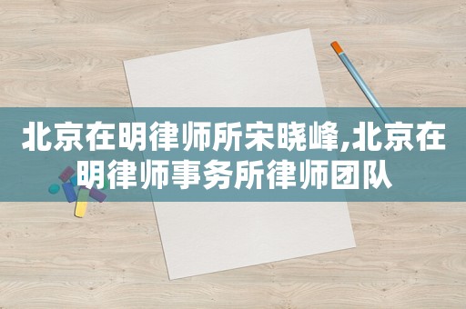 北京在明律師所宋曉峰,北京在明律師事務所律師團隊