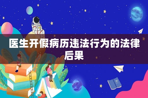 醫生開假病歷違法行為的法律后果