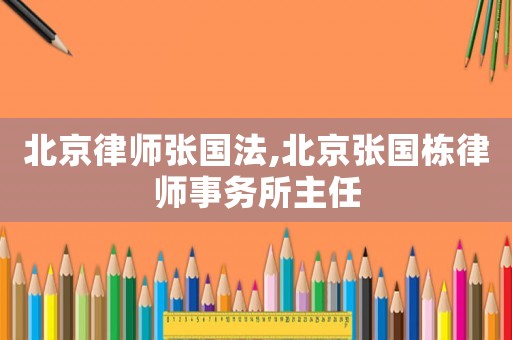 北京律師張國法,北京張國棟律師事務所主任