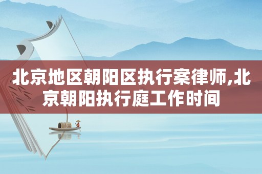 北京地區(qū)朝陽區(qū)執(zhí)行案律師,北京朝陽執(zhí)行庭工作時間