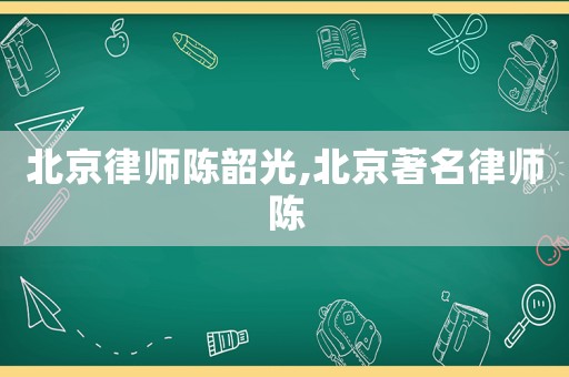 北京律師陳韶光,北京著名律師陳