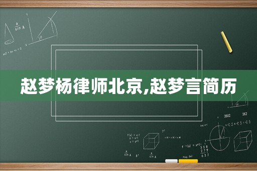 趙夢楊律師北京,趙夢言簡歷