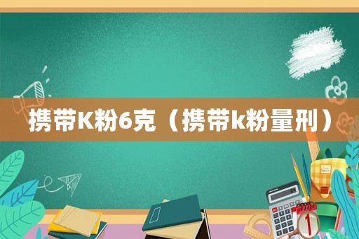 攜帶K粉6克（攜帶k粉量刑）