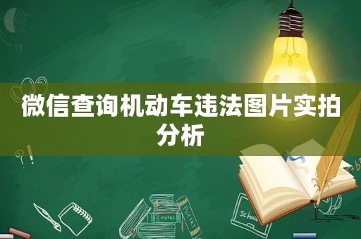 微信查詢機動車違法圖片實拍分析