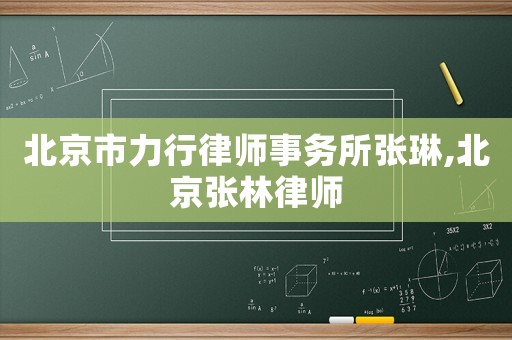 北京市力行律師事務所張琳,北京張林律師