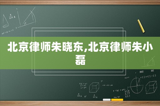 北京律師朱曉東,北京律師朱小磊