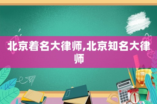 北京著名大律師,北京知名大律師