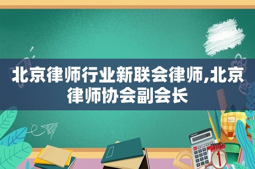 北京律師行業新聯會律師,北京律師協會副會長