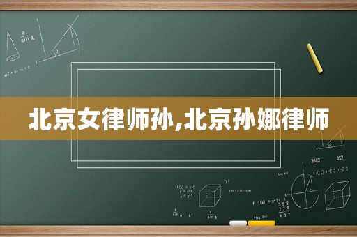 北京女律師孫,北京孫娜律師