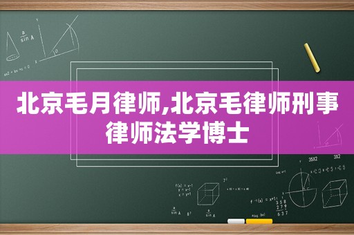 北京毛月律師,北京毛律師刑事律師法學(xué)博士