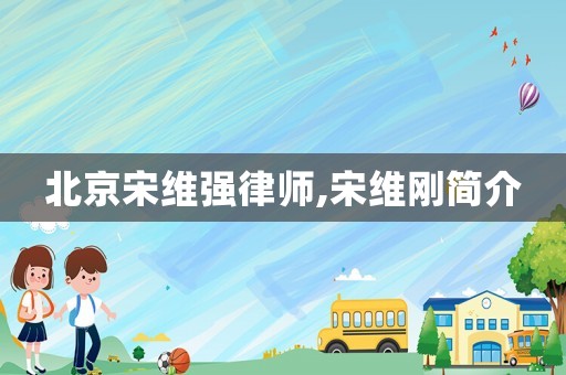 北京宋維強律師,宋維剛簡介