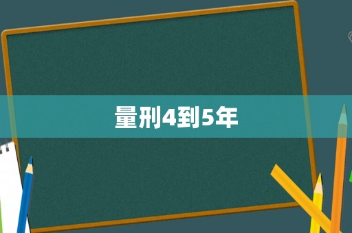 量刑4到5年