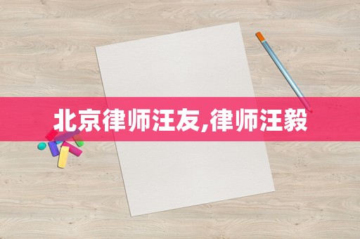 北京律師汪友,律師汪毅