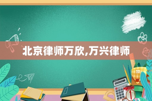 北京律師萬(wàn)欣,萬(wàn)興律師