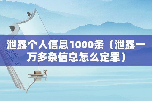 泄露個人信息1000條（泄露一萬多條信息怎么定罪）