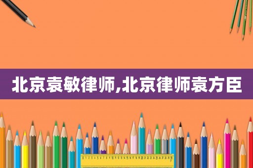 北京袁敏律師,北京律師袁方臣