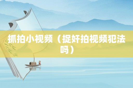 抓拍小視頻（捉奸拍視頻犯法嗎）