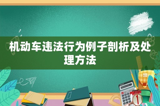 機動車違法行為例子剖析及處理方法