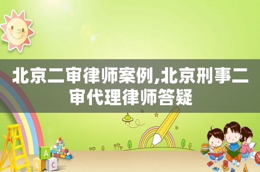 北京二審律師案例,北京刑事二審代理律師答疑