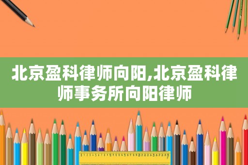 北京盈科律師向陽,北京盈科律師事務所向陽律師