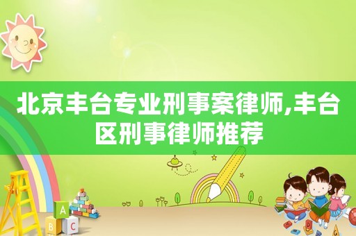 北京豐臺專業刑事案律師,豐臺區刑事律師推薦