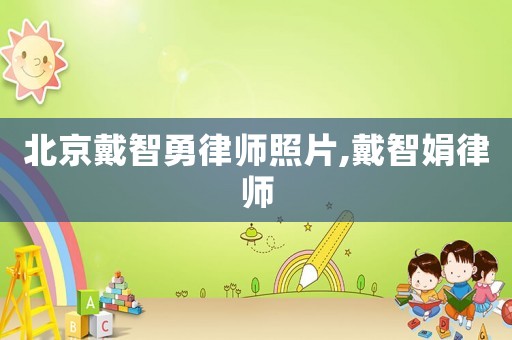 北京戴智勇律師照片,戴智娟律師