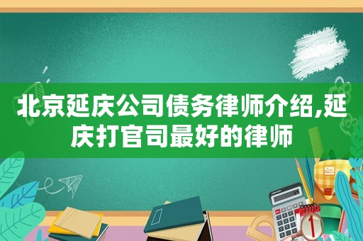 北京延慶公司債務律師介紹,延慶打官司最好的律師